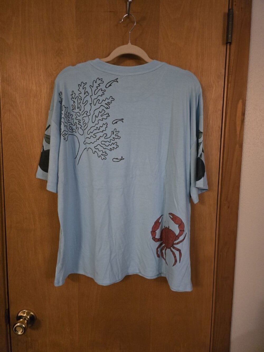 Cherie Code Graphic Tee Hook Line And Sinker Women's XL NWT Blue - Picture 5 of 7